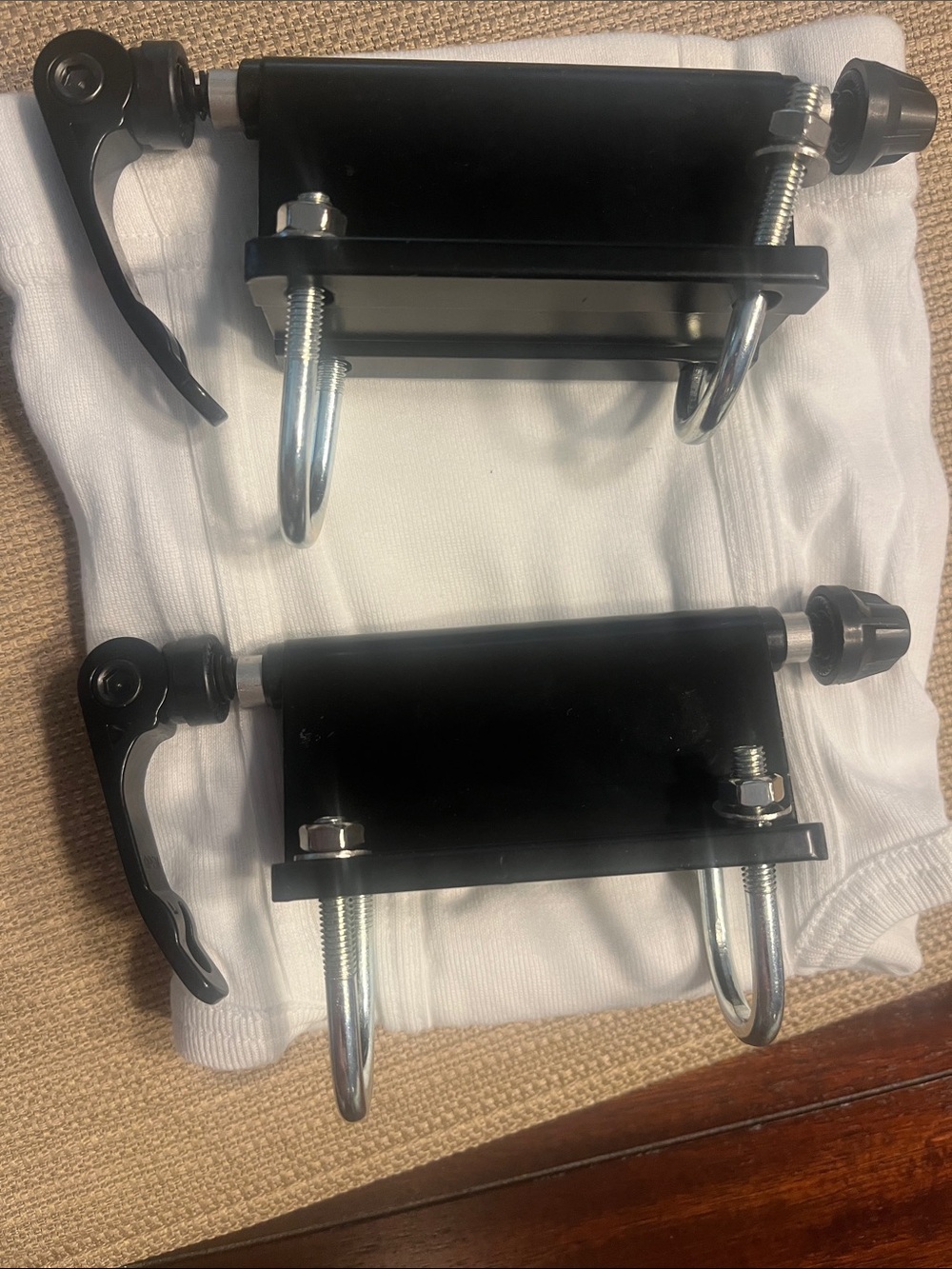 2. Bicycle fork hold Black Universal U-Bolt Mounting Bracket Pair - Heavy Duty